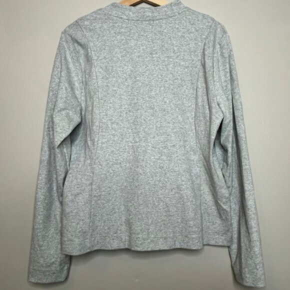 Banana Republic Asymmetrical Grey Long Sleeve Zip Fleece Jacket - Picture 13 of 13